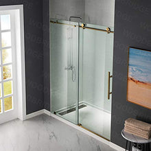 Load image into Gallery viewer, WOODBRIDGE PLUMBING_FIXTURE MBSDC4876-BG Frameless Sliding Shower, 44"-48" Width, 76" Height, 3/8" (10 mm) Clear Tempered Glass, Finish, Designed for Smooth Door Closing. Brushed Gold

