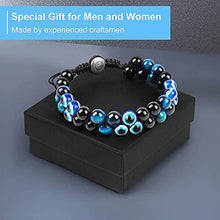 Load image into Gallery viewer, Triple Protection Bracelet, CARPDIM Evil Eye bracelet and Black Obsidian evil eye Beads Bracelet for Men Women Healing Bracelets Bring Good Luck Prosperity Happiness Father's Day Gift

