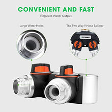 Load image into Gallery viewer, VIVOSUN 2 Way Garden Hose Splitter, Upgraded Highly Durable Water Hose Connector, Faucet Adapter with Comfortable Rubberized Grip for Drip Irrigation, Lawns
