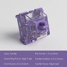 Load image into Gallery viewer, Akko CS Switches, 3 Pin 36gf Tactile Switch Compatible for MX Mechanical Keyboard (45 pcs, Lavender Purple)
