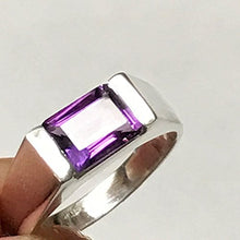 Load image into Gallery viewer, Genuine 2ct Purple Amethyst 925 Solid Sterling Silver Men's Ring Size 6, 6.75, 7, 7.75, 8, 9.75, 10, 10.75, 11, 11.75, 12
