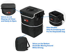 Load image into Gallery viewer, EPAuto Waterproof Car Trash Can with Lid and Storage Pockets, Black
