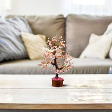 Load image into Gallery viewer, YATHABI Rose Quartz Golden Wire Handmade Gemstone Tree Feng Shui Bonsai for Attracting Positive Energies Crystal Healing Chakra Cleansing &amp; Home Decor Size :- 10-12 Inch Approx
