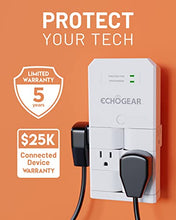 Load image into Gallery viewer, ECHOGEAR On-Wall Surge Protector with 6 Pivoting AC Outlets &amp; 1080 Joules of Surge Protection - Low Profile Design Installs Over Existing Outlets to Protect Your Gear (White)
