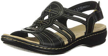 Load image into Gallery viewer, Clarks Women's Leisa Janna Sandal, Black Leather, 80 M US
