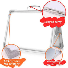 Load image into Gallery viewer, 16 x 12 Inch Portable White Board, Magnetic Dry Erase Board, Foldable Small Double-Sided Desktop Whiteboard Easel for School, Home &amp; Office
