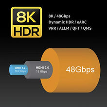 Load image into Gallery viewer, Zeskit Maya 8K 48Gbps Certified Ultra High Speed HDMI Cable 6.5ft, 4K120 8K60 144Hz eARC HDR HDCP 2.2 2.3 Compatible with Dolby Vision Apple TV 4K Roku Sony LG Samsung Xbox Series X RTX 3080 PS4 PS5
