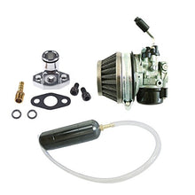 Load image into Gallery viewer, JRL Carburetor Black Gas Power Boost Bottle CNC Intake Manifold Set For 66cc 80cc 2 Stroke Engine Motorised Bicycle Bike
