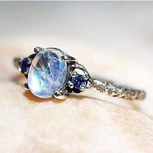 Load image into Gallery viewer, Finemall Simple 925 Silver Moonstone Ring Women Engagement Wedding Promise Band Ring Size 6-10 (US 6)
