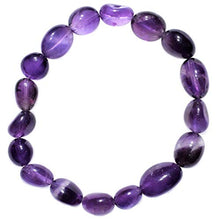 Load image into Gallery viewer, CHARGED Dark Amethyst Crystal Bracelet Tumble Polished Stretchy + Selenite Heart Charging Crystal (OPEN &amp; HEAL THE HEART CHAKRA - SOOTHE HURT, LONELINESS &amp; ANXIETY) [REIKI] by ZENERGY GEMS
