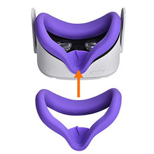 Load image into Gallery viewer, XIAOGE Silicone Controller Grip Cover for Oculus Quest 2 with Face Cover Combo, VR Headset Accessories Sweatproof Anti Collision (Purple)
