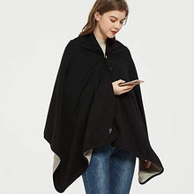 Load image into Gallery viewer, Radia Smart EMF Wrap Poncho |Radiation Protection| Large Pregnancy Blanket, 5G Anti-Radiation, Cotton, EMF Blanket 28" x 72", Black
