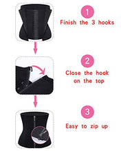 Load image into Gallery viewer, LODAY Waist Trainer Corset For Weight Loss Tummy Control Sport Workout Body Shaper , Black(zip&amp;hooks), Large
