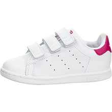 Load image into Gallery viewer, adidas Originals Baby Stan Smith Cloudfoam Sneaker, Footwear White/Footwear White/Bold Pink, 9K
