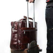 Load image into Gallery viewer, XLEI Business Travel Briefcase Genuine Leather Duffel Bags for Men Laptop Bag fits 17 inches Laptop (Coffee)
