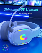 Load image into Gallery viewer, Jeecoo G80 Wireless Gaming Headset - 7.1 Surround Sound, Detachable Noise Canceling Mic, Low Latency 2.4G Wireless Gaming Headphones, Shining RGB - Works with PS4 PS5 PC Laptop Computers
