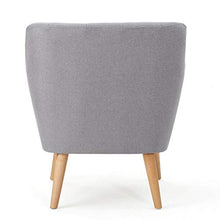 Load image into Gallery viewer, Christopher Knight Home Merel Mid-Century Modern Fabric Club Chair, Light Grey / Natural
