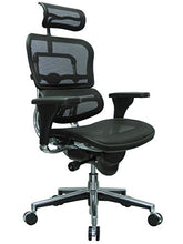Load image into Gallery viewer, Ergohuman High Back Swivel Chair with Headrest, Black Mesh &amp; Chrome Base
