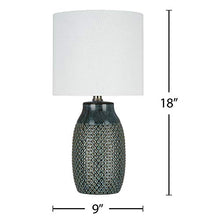 Load image into Gallery viewer, Amazon Brand – Stone &amp; Beam Table Lamp, 18"H, Antique Blue

