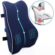 Load image into Gallery viewer, Lumbar Support Back Pillow for Office Chair Car Ergonomic Memory Foam Back Cushion for Back Pain Relief Orthopedic Backrest for Computer/Gaming Chair, Wheelchair, Recliner - Double Adjustable Straps
