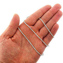 Load image into Gallery viewer, Authentic Solid Sterling Silver Rope Diamond-Cut Braided Twist Link .925 Rhodium Necklace Chains 1.5MM - 5.5MM, 16" - 30", Made In Italy, Men &amp; Women, Next Level Jewelry
