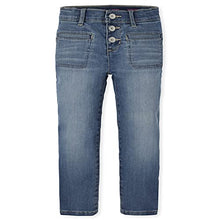 Load image into Gallery viewer, The Children's Place Girls' Button Front Straight Jeans, TALULA WASH, 6
