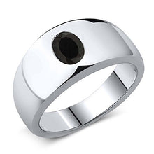 Load image into Gallery viewer, Gem Stone King 1.60 Ct Oval Black Onyx 925 Sterling Silver Men's Ring (Size 10)

