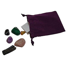 Load image into Gallery viewer, Karma Care LLC Empath Stone Bag - Rose Quartz, Amethyst, Black Tourmaline, Hematite, Malachite &amp; Citrine Crystals

