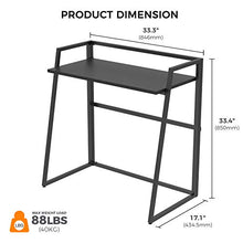 Load image into Gallery viewer, DESIGNA Folding Computer Desk, 33 inch Writing Desk, Folding Student Desk for Home Office, Fold Up Gaming Desk Wood Small Office Table for Teen Working &amp; Crafting, Black
