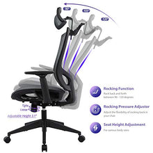 Load image into Gallery viewer, Statesville Ergonomic Mesh Office Chair - High Back Adjustable Backrest Armrest Headrest Computer Desk Chair with Coat Hanger, Black
