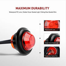 Load image into Gallery viewer, Nilight 10 PCS 3/4 Inch Round Mini LED Clearance Light LED Front Rear Side Marker Indicator Light Bullet Marker Light for Truck RV Car Bus Trailer Van Caravan Boat (12V, Red+Amber), 2 Years Warranty
