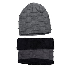 Load image into Gallery viewer, BCDlily Winter Warm Beanie Hats Scarf Set for Men Women Thick Fleece Lined Knit Hats Skull Cap Neck Warmer (Gray)
