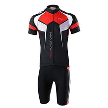 Load image into Gallery viewer, Lixada Men's Cycling Jersey Set Bicycle Short Sleeve Set Quick-Dry Breathable Shirt+3D Cushion Shorts Padded Pants
