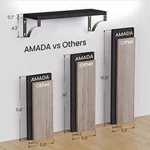 Load image into Gallery viewer, AMADA HOMEFURNISHING Floating Shelves Wall Mounted Set of 3, Rustic Wood Wall Shelves for Bedroom/Bathroom/Living Room/Kitchen/Laundry Room, Storage &amp; Decoration, Black
