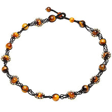 Load image into Gallery viewer, Jewever Handmade Chokers Necklaces for Women Tiger Eye with 14K Gold Plated Beaded Black choker Crystal Necklace
