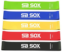 Load image into Gallery viewer, SB SOX Resistance Bands Set for Men &amp; Women – Best Workout/Exercise Bands That Don’t Roll Up – Perfect Exercise Equipment for Your Home Gym – Easy to Use, Works Great, Very Durable Elastic (Original)
