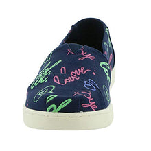 Load image into Gallery viewer, TOMS Kids Girl's Alpargata (Little Kid/Big Kid) Navy Electric Love Print/Glow in The Dark 4 Big Kid
