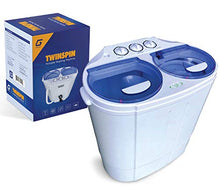 Load image into Gallery viewer, Garatic Portable Compact Mini Twin Tub Washing Machine w/Wash and Spin Cycle, Built-in Gravity Drain, 13lbs Capacity For Camping, Apartments, Dorms, College Rooms, RV’s, Delicates and more
