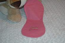 Load image into Gallery viewer, Handmade Embroidered Flannel Burp Cloth, Bubblegum Pink  "There's No Place Like Grandma's" Double sided Hour Glass Shaped Flannel Burp Cloths
