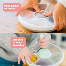 Load image into Gallery viewer, GoBe Kids Snack Spinner - Reusable Snack Container with 5 Compartment Dispenser and Lid | BPA and PVC Free | Dishwasher Safe | No Spill, Leakproof | for Toddlers, Babies, Home, Travel
