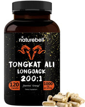 Load image into Gallery viewer, Tongkat Ali 200:1 as Long Jack Extract (Eurycoma Longifolia), 1000mg Per Serving, 120 Capsules, Supports Energy, Stamina and Immune System for Men and Women, Indonesia Origin, Non-GMO
