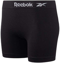 Load image into Gallery viewer, Reebok Women’s Underwear – Long Leg Seamless Slip Short Boyshort (3 pack), Lotus/White/Black, Medium
