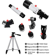 Load image into Gallery viewer, Telescope for Kids 70mm Apeture Travel Scope 400mm AZ Mount - Good Partner to View Moon and Planet - Good Travel Telescope with Backpack for Kids and Beginners
