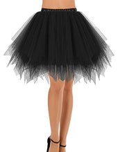 Load image into Gallery viewer, Bridesmay Black Tutu Skirt for Women 50s Vintage Ballet Bubble Dance Skirts for Halloween Cosplay Party Black L
