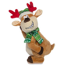 Load image into Gallery viewer, Simply Genius Dancing Reindeer: Animated Christmas Character, 14” Stuffed Animal Plush Christmas Twerking Naughty Reindeer with Music
