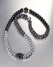 Load image into Gallery viewer, XHUUU Black Obsidian / Terahertz / Lava Stone Beaded Wrap Couples Bracelets for Men and Women Small Skull Statue Evil Eye Bracelet Essential Oil Diffuser Bracelet
