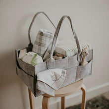 Load image into Gallery viewer, Parker Baby Diaper Caddy - Nursery Storage Bin and Car Organizer for Diapers and Baby Wipes - Large, Grey
