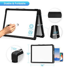 Load image into Gallery viewer, Small Dry Erase White Board, ARCOBIS 12"X16" Portable Magnetic White Board Double-Sided Desktop Foldable Whiteboard Easel for Students Classroom Home Office, Black
