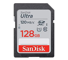 Load image into Gallery viewer, SanDisk 128GB Ultra SDXC UHS-I Memory Card - 120MB/s, C10, U1, Full HD, SD Card - SDSDUN4-128G-GN6IN
