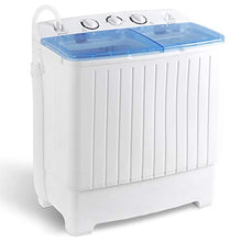Load image into Gallery viewer, SUPER DEAL 2IN1 Mini Compact Twin Tub Washing Machine 17.6lbs Washer + Spinner Combo, with Timer Control, Drain Hose, Inlet Water Hose and Extra Long Cord
